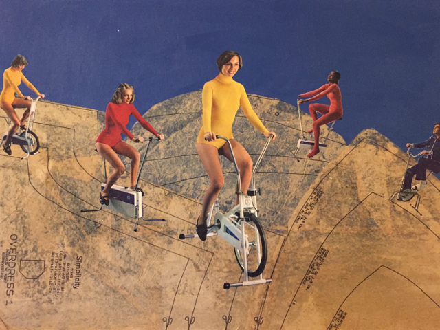 Futility, Collage and Spray Paint on Paper