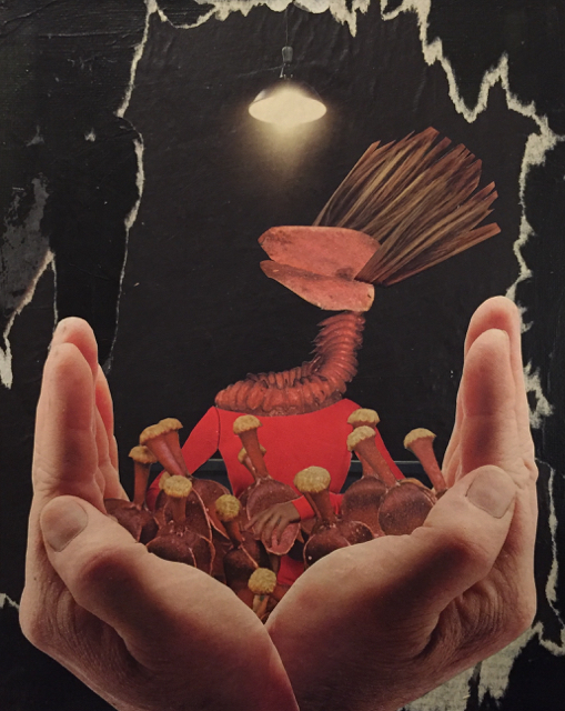 Storyteller, Collage on Board