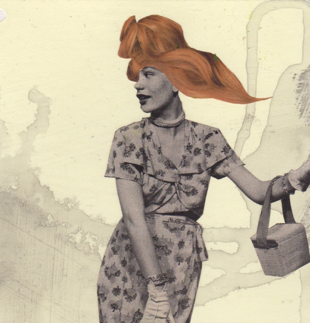 Girl with the Curl, Collage on Paper, 5