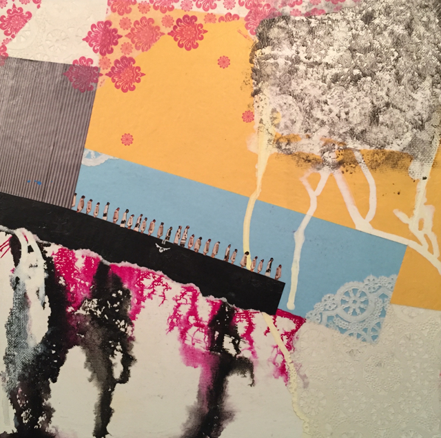 Purgatory, Collage and India Ink on Canvas, 12